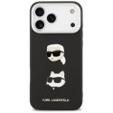 Karl Lagerfeld nakładka FW Grained Karl & Choupette Heads Pins & Logo do iPhone 17 Pro Max czarna