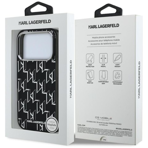 Karl Lagerfeld nakładka IML KL Monogram MagSafe do iPhone 17 Pro czarna