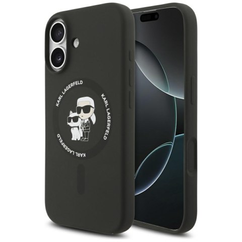 Karl Lagerfeld nakładka Silicone Karl&Choupette Ring MagSafe do iPhone 17 czarna