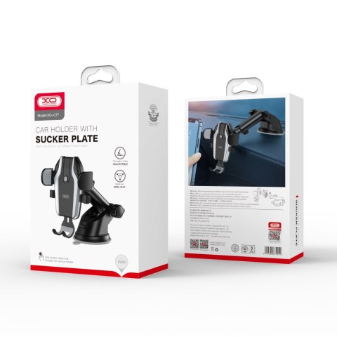 XO uchwyt samochodowy C77 czarny z przyssawką