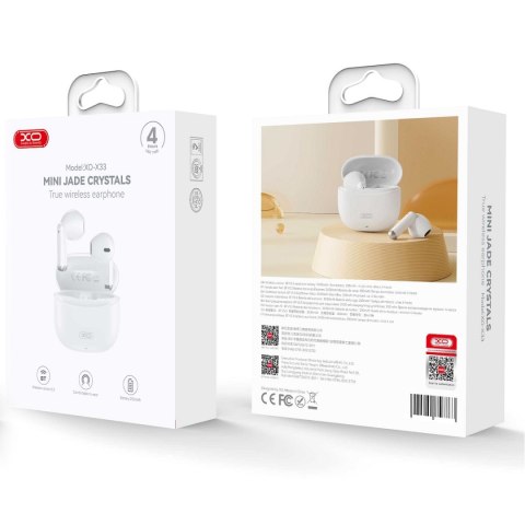 XO słuchawki Bluetooth X33 TWS białe