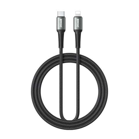 BWOO kabel Pleciony USB-C - Lightning 3m 30W czarny