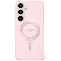 Guess nakładka HC Magnetic IML Rhinestones do Samsung Galaxy S25 różowa