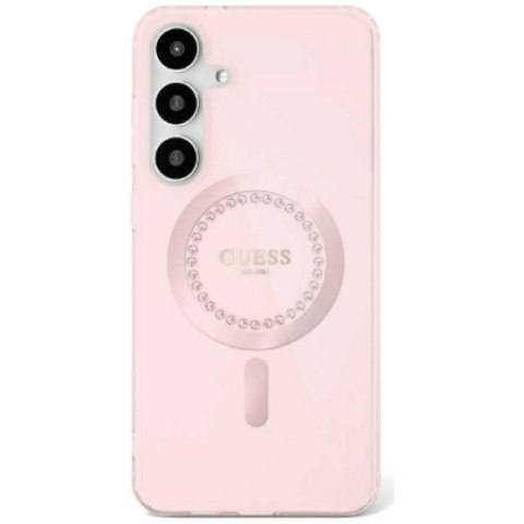Guess nakładka HC Magnetic IML Rhinestones do Samsung Galaxy S25 różowa