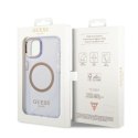 Guess nakładka do iPhone 14 6,1" GUHMP14SHTCMU purpurowa hardcase Gold Outline Translucent MagSafe