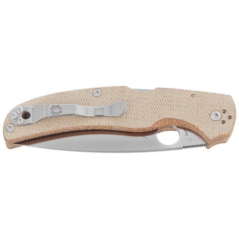 Nóż składany Spyderco Native Chief Brown Canvas Micarta, Satin CPM Cru-Wear by Sal Glesser (C244MPCW)