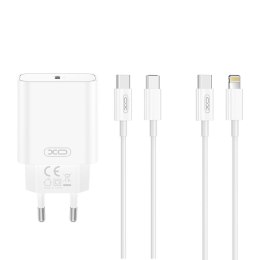 XO ładowarka sieciowa CE32 PD 20W 1x USB-C biała + kabel USB-C - USB-C