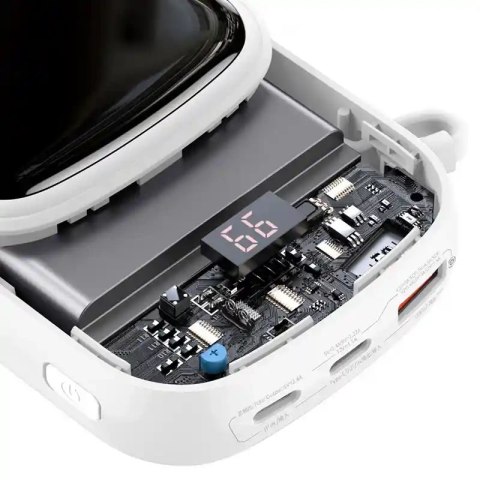 Powerbank Baseus Qpow PRO z kablem Lightning, portem USB-C i USB, 20000mAh, 20W (biały)