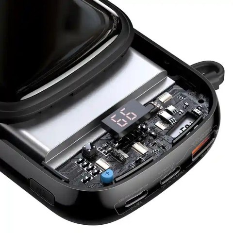 Powerbank Baseus Qpow PRO z kablem Lightning, portem USB-C i USB, 20000mAh, 20W (czarny)