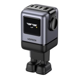 Ładowarka sieciowa Ugreen Nexode RG (Robot GaN), 3x USB-C + USB, 100W (czarna)