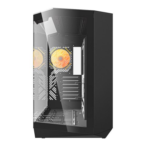 Obudowa komputerowa Darkflash DY470 (czarna) + 4 wentylatory + uchwyt GPU