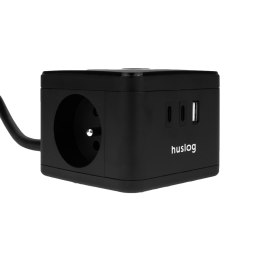 Przedłużacz Huslog Cube LED 2x230V 1xUSB 2xUSB-C Touch Control