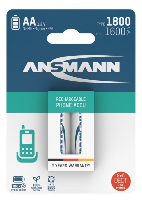 Akumulatory Ansmann Dect NiMH AA/R6 typ 1800 2szt