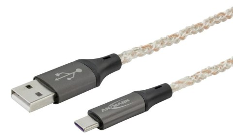 Kabel Ansmann USB-A/C z oświetleniem LED 100cm