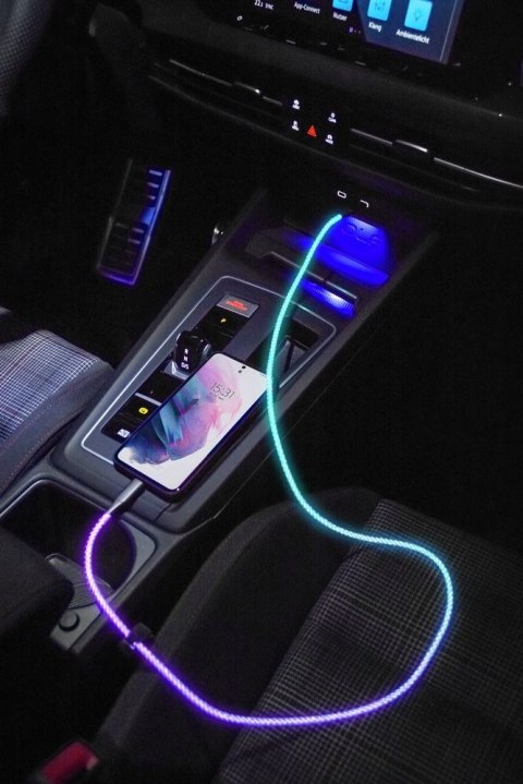 Kabel Ansmann USB-A/C z oświetleniem LED 100cm