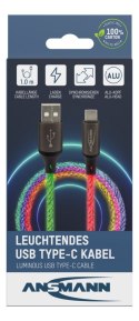 Kabel Ansmann USB-A/C z oświetleniem LED 100cm