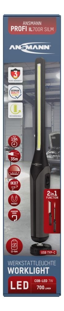 Lampa warsztatowa Ansmann IL700R,700lm, aku