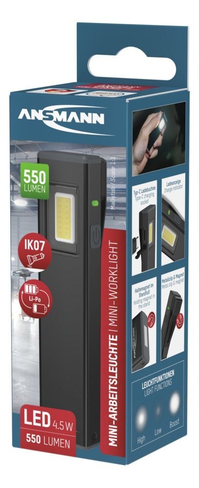 Lampa warsztatowa Ansmann miniBooster,500lm,aku.