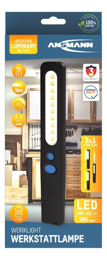 Lampa warsztatowa LED Ansmann WL390R, 385 lm,aku