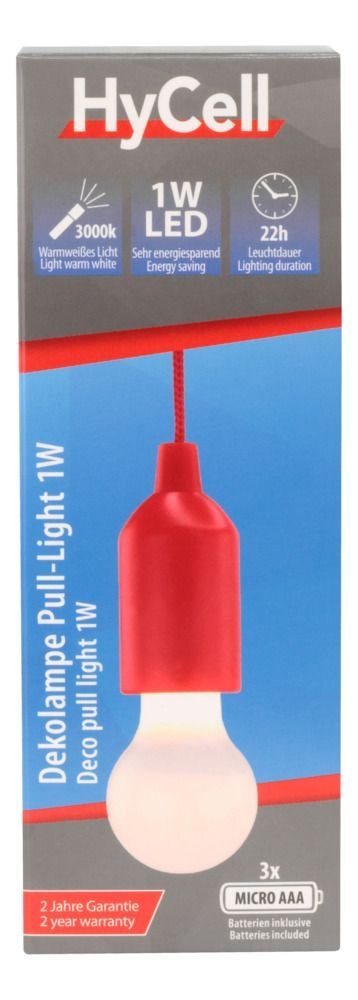 Żarówka LED HyCell PL1W, 25 lm, 3xAAA, czerwona