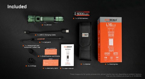 Latarka AceBeam L16 2.0 Green 2100 lm