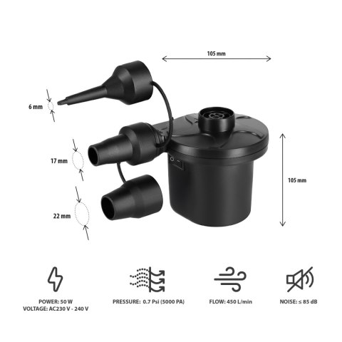 NC17115 POMPKA ELEKTRYCZNA 230-12V + PRZEJŚCIÓWKI NILS CAMP