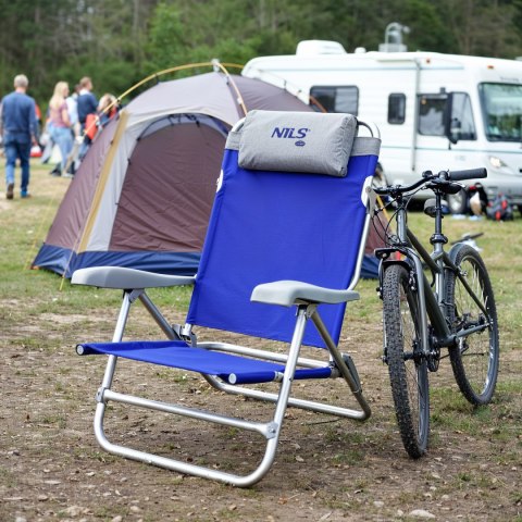 NC3502 KRZESŁO TURYSTYCZNE 2W1 SKŁADANE NIEBIESKO-SZARE NILS CAMP