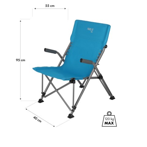 NC3704 KRZESŁO TURYSTYCZNE NIEBIESKIE NILS CAMP