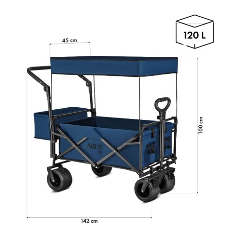 NC2605 WÓZEK NIEBIESKI 120L NILS CAMP