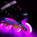 NH10905 4w1 ŁYŻWOROLKI LED RÓŻOWE Z WYM. PŁOZĄ HOKEJOWĄ RAINBOW ROZM. M(35-38) NILS EXTREME