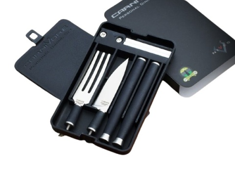 Zestaw sztućców do steków Spartan Carnivore VG-10 G10 czarny