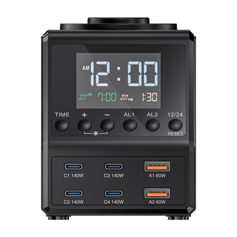 Budzik z ładowarką Blitzwolf BW-FW10 2xUSB-A, 4xUSB-C, 240W