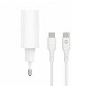 Forever ładowarka sieciowa PD QC TC-07-30AC 1x USB-C 1x USB 30W biała + kabel USB-C - USB-C 60W