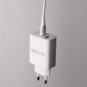 Forever ładowarka sieciowa PD QC TC-07-30AC 1x USB-C 1x USB 30W biała + kabel USB-C - USB-C 60W
