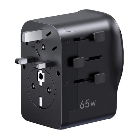 Uniwersalny adapter podróżny / ładowarka sieciowa Ugreen S550, 65W, 2x USB-C, 1x USB-A