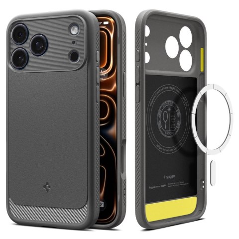 Spigen nakładka Rugged Armor Mag Magsafe do iPhone 17 Pro szara