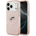Karl Lagerfeld nakładka Magsafe IML glitter case metal camera frame and buttons Karl and Choupette heads on KL repeated logo do 