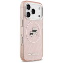 Karl Lagerfeld nakładka Magsafe IML glitter case metal camera frame and buttons Karl and Choupette heads on KL repeated logo do 