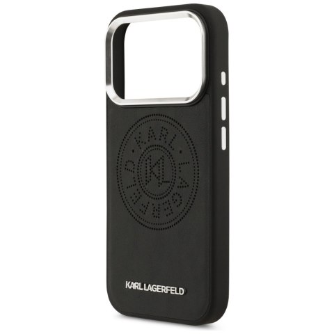 Karl Lagerfeld nakładka Magsafe PU case with Karl round point logo metal camera buttons and logo do iPhone 17 Pro czarna