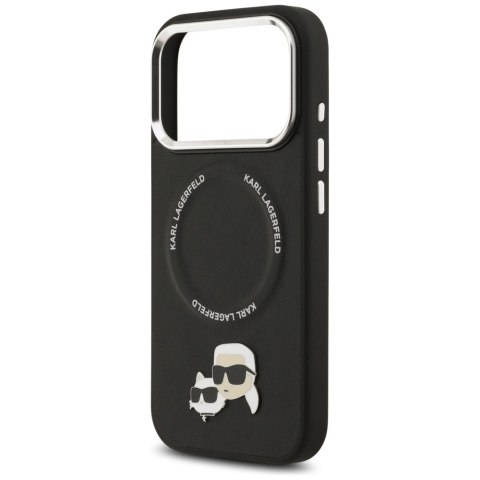 Karl Lagerfeld nakładka Magsafe PU case with Karl&Choupette heads pins logo and metal camera buttons do iPhone 17 Pro Max czarna