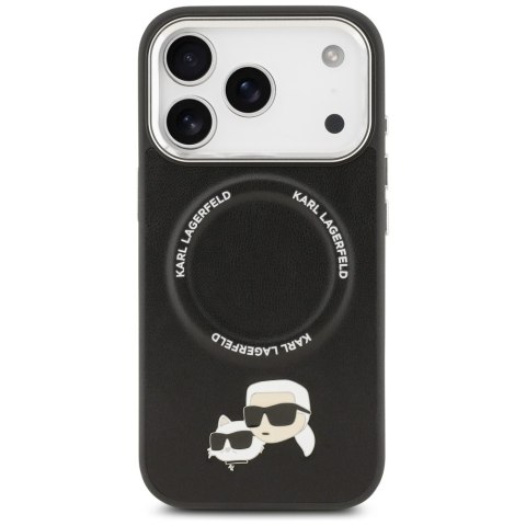 Karl Lagerfeld nakładka Magsafe PU case with Karl&Choupette heads pins logo and metal camera buttons do iPhone 17 Pro czarna