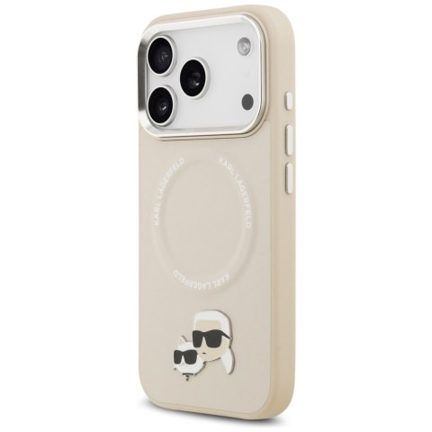 Karl Lagerfeld nakładka Magsafe PU case with Karl&Choupette heads pins logo and metal camera buttons do iPhone 17 Pro szara