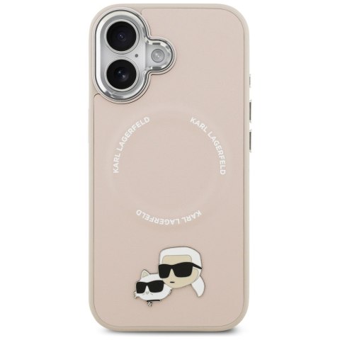 Karl Lagerfeld nakładka Magsafe PU case with Karl&Choupette heads pins logo and metal camera buttons do iPhone 17 beżowa
