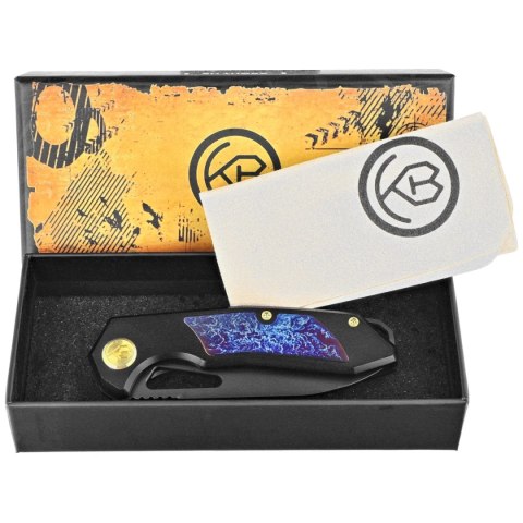 Nóż składany Kubey KB Knives Vagrant Black Titanium/Timascus, Black DLC CPM S35V by Maksim Tkachuk (KB284I)