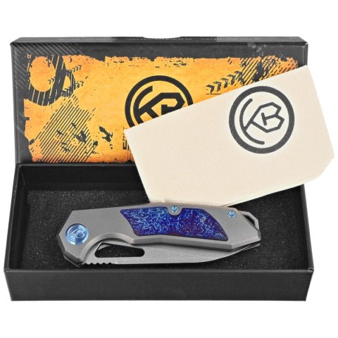 Nóż składany Kubey KB Knives Vagrant Gray Titanium/Timascus, Beadblasted CPM S35VN by Maksim Tkachuk (KB284H)