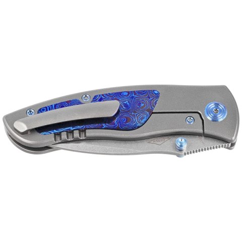 Nóż składany Kubey KB Knives Vertigo Gray Titanium/Timascus, Stonewashed CPM S35VN by Peter Carey (KB258D)