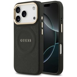 Guess nakładka do iPhone 17 Pro HC MAGSAFE PU W/ PEONY HOT STAMP czarna