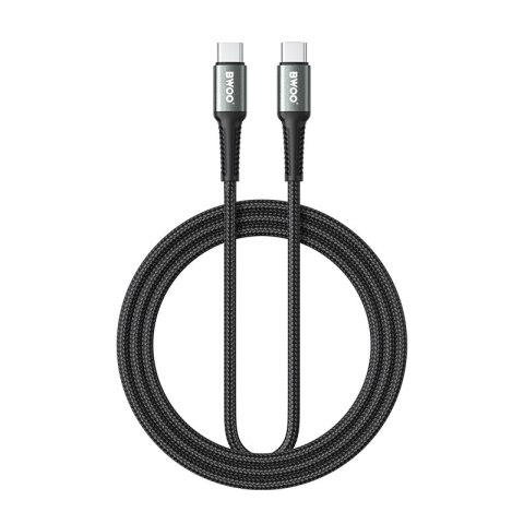 BWOO kabel Pleciony USB-C - USB-C 3m 60W czarny