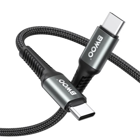 BWOO kabel Pleciony USB-C - USB-C 3m 60W czarny