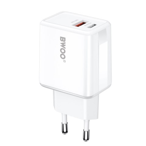 BWOO ładowarka sieciowa CDA182 QC 38W 1x USB-A + 1x USB-C 3,8A z kablem USB-C 1 m biała